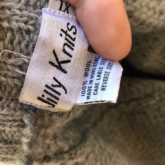 JILLY KNITS wool pocket cardigan sweater/beautiful - Picture 5 of 8